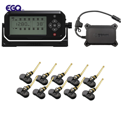 10 Wheel Valve Stem Sensor Tire Pressure Monitoring System 433.92 MHz LCD Segment Display