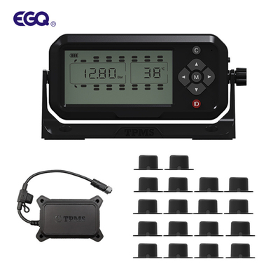 LCD Display Tire Pressure Monitoring System Truck TPMS For 18 Wheeels