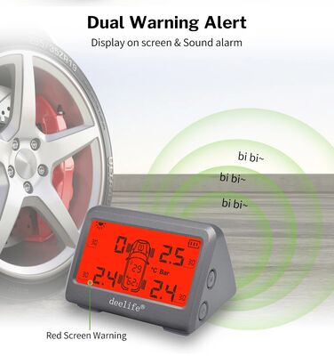 MY66 Car TPMS Monitoring Tire Pressure 433MHz Internal Sensor