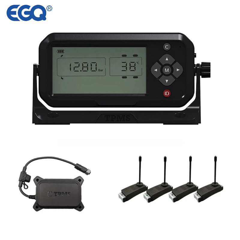 Motorhome Trailer Digital Tire Pressure System Display Bundled Sensors with Waterproof Reapter