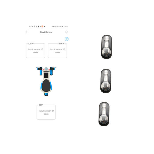 Front 3 Wheeler Tire Pressure Sensor 120 Psi BLE Bike TPMS For Bicycles